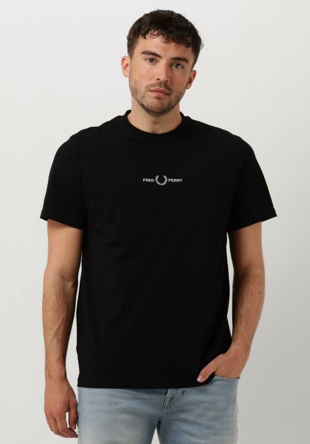 FRED PERRY Heren Polo's & T-shirts Embroidered T-shirt Zwart