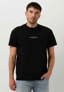 Fred Perry Zwarte T-shirt Embroidered T-shirt