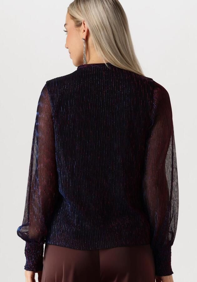 Freebird Metallic Blauwe Blouse met Roze Streep Blue Dames - Foto 2