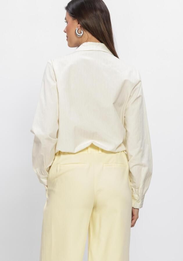 Freebird gestreepte blouse lichtgeel met pailletten - Foto 2