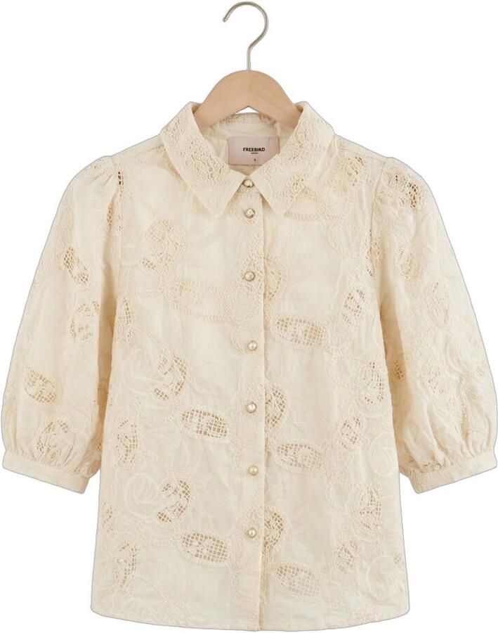 FREEBIRD Dames Blouses Wv-cotton-embro-26-1 Gebroken Wit - Foto 2