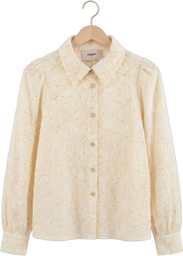 FREEBIRD Dames Blouses Wv-flower-tape-sequins-26-1 Ecru - Foto 2