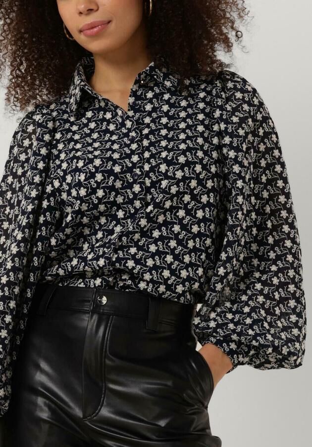 Freebird blouse Kendall met all over print donkerblauw - Foto 2