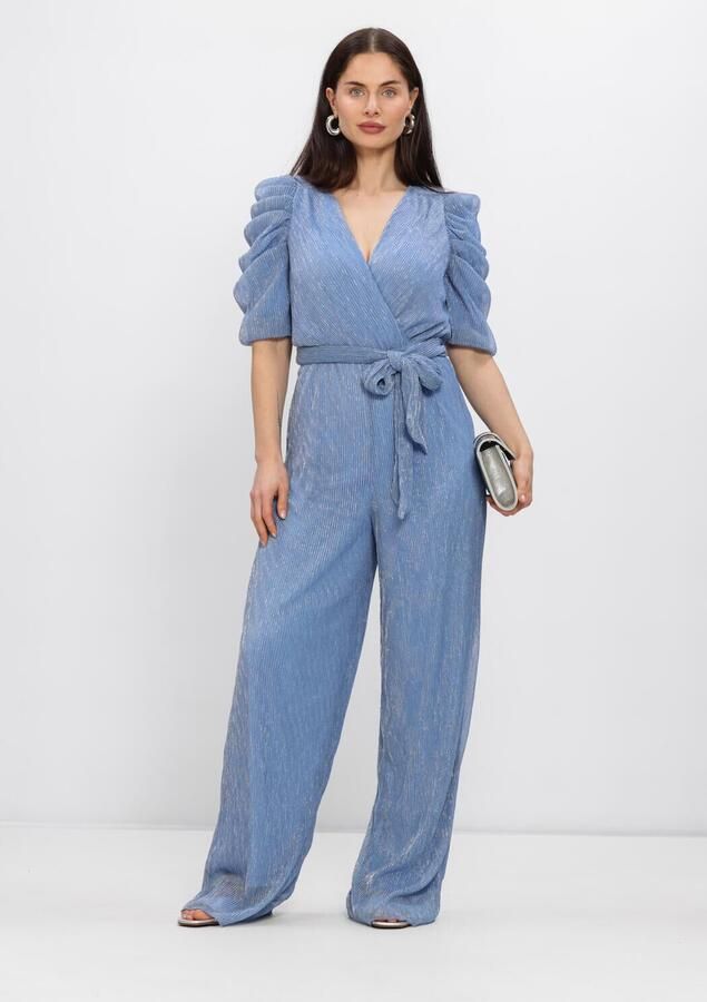 FREEBIRD Dames Jumpsuits F-jer-plisse-lurex-26-1 Lichtblauw