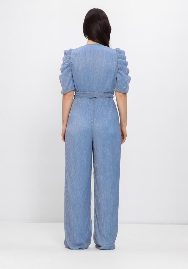 FREEBIRD Dames Jumpsuits F-jer-plisse-lurex-26-1 Lichtblauw - Foto 2
