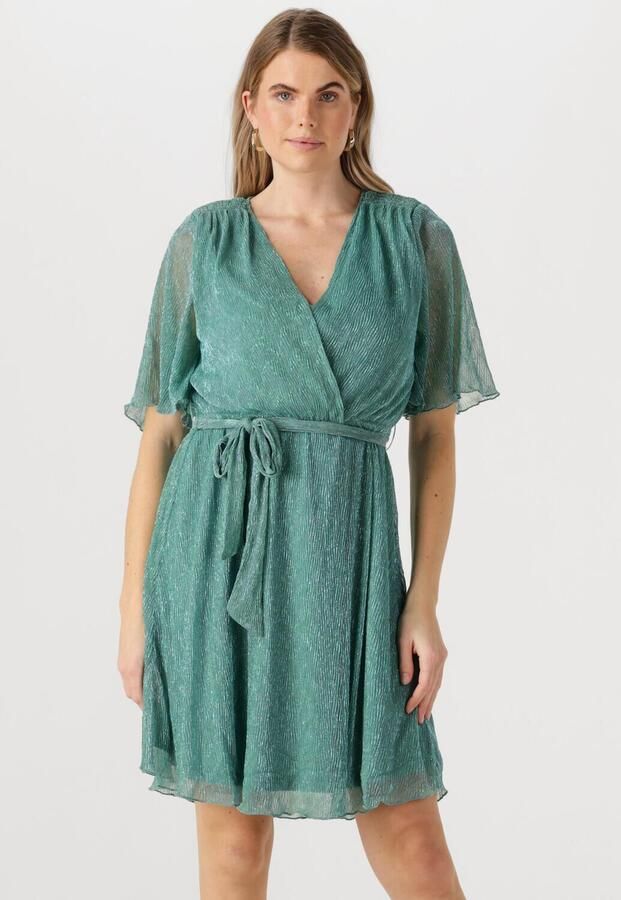 Freebird korte jurk met glitter turquoise - Foto 4