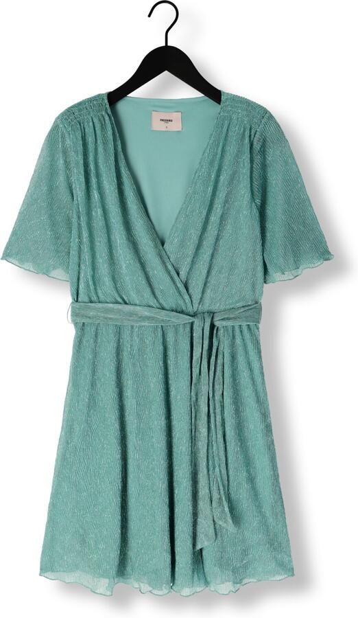 Freebird korte jurk met glitter turquoise - Foto 3