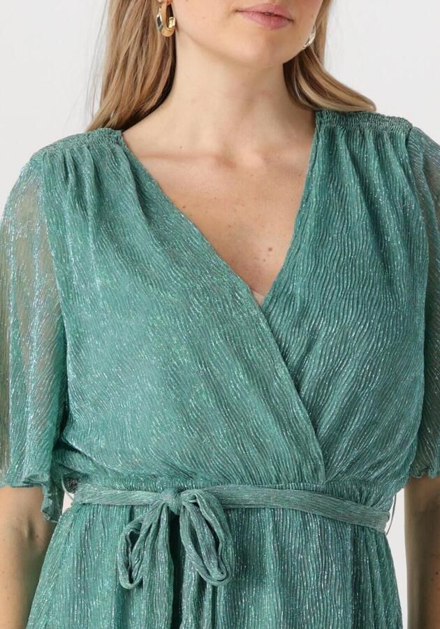 Freebird korte jurk met glitter turquoise - Foto 2