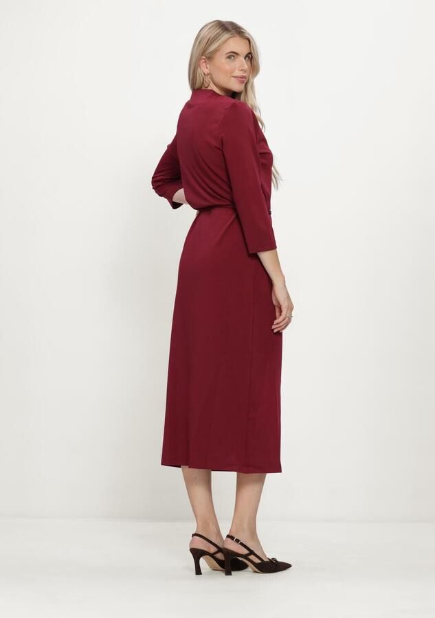 Freebird midi jurk met ceintuur donkerrood - Foto 3