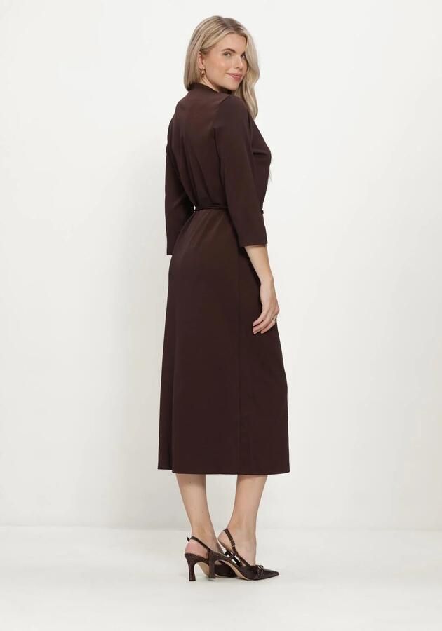 Freebird midi jurk met ceintuur bruin - Foto 2