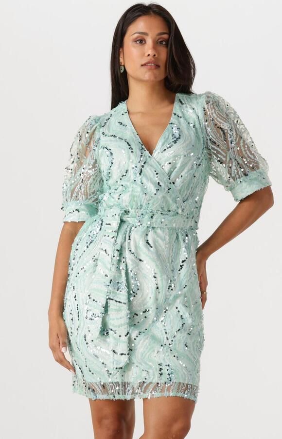 Freebird jurk met pailletten mintgroen - Foto 4
