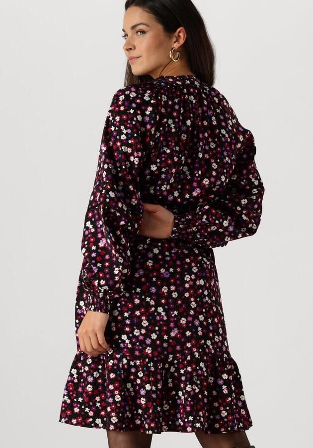Freebird Bloemen Zwarte Mini Jurk Multicolor Dames