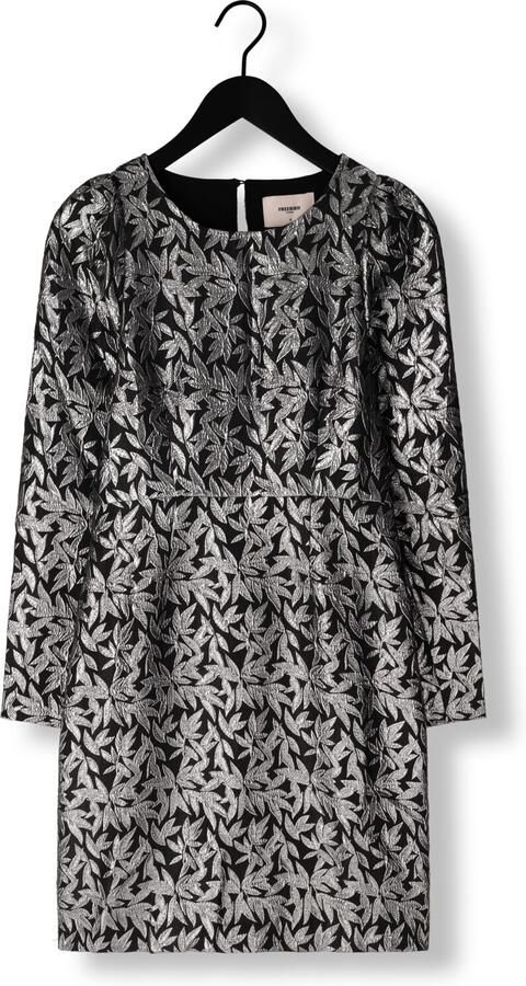 Freebird Elegante Jacquard Jurk met Pofmouwen Black Dames - Foto 3