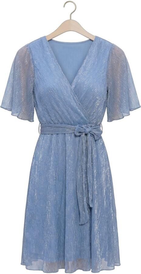 FREEBIRD Dames Jurken F-jer-plisse-lurex-26-1 Lichtblauw - Foto 4