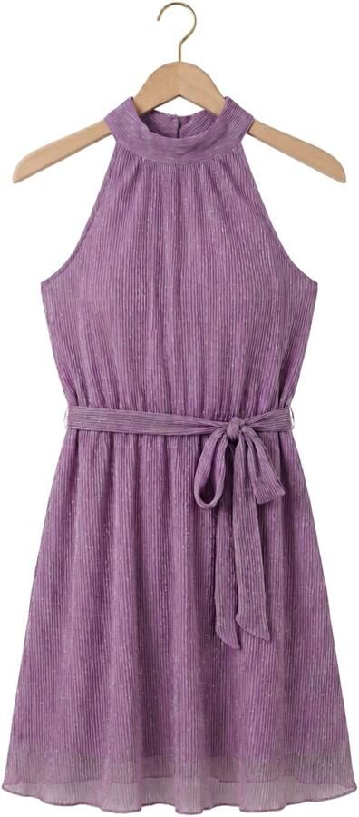 FREEBIRD Dames Jurken F-jer-plisse-lurex-26-2 Paars - Foto 4