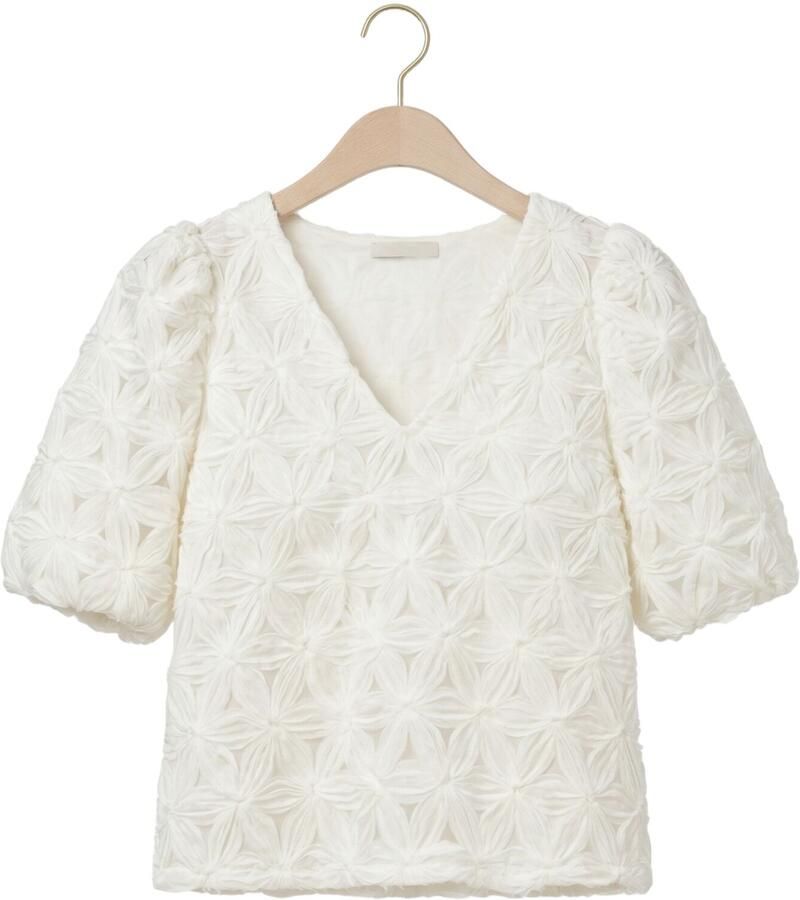 FREEBIRD Dames Tops & T-shirts Wv-3d-voile-flower-26-1 Creme - Foto 2