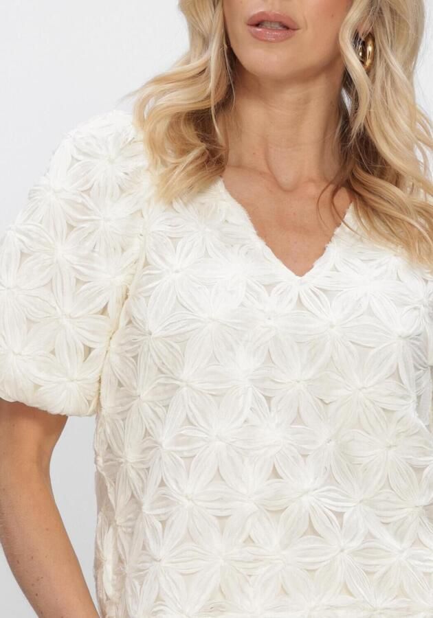 FREEBIRD Dames Tops & T-shirts Wv-3d-voile-flower-26-1 Creme - Foto 4