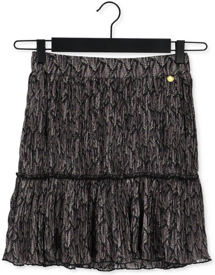 Freebird Geplooid rokje met print Samsara zwart