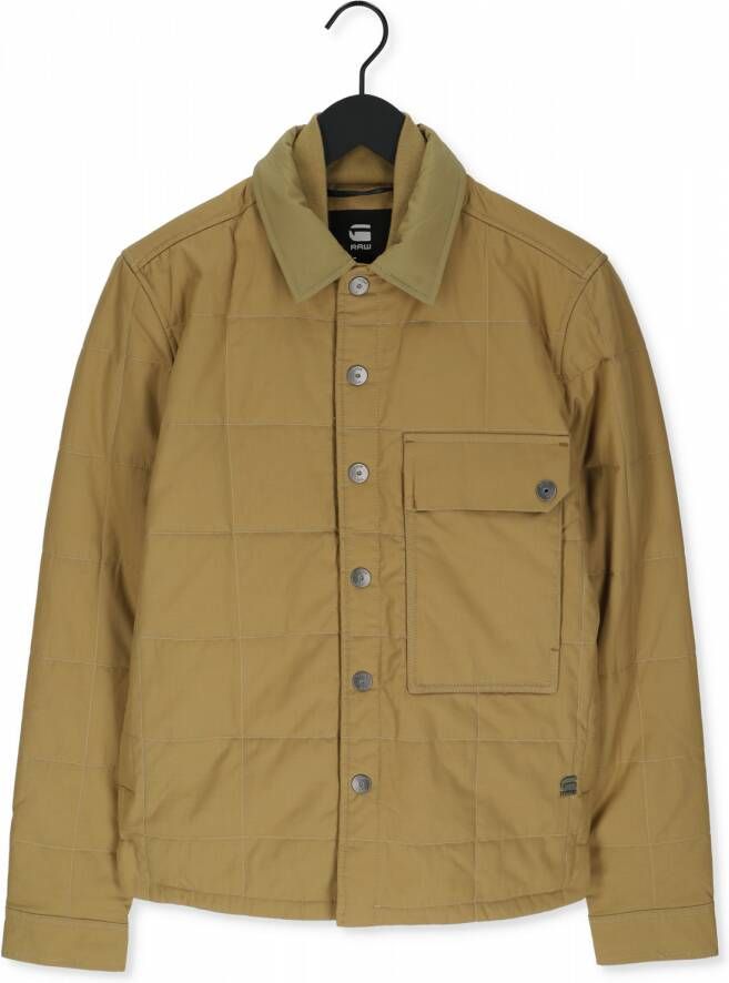 G-Star Raw Camel Gewatteerde Jas Postino Quilted Overshirt