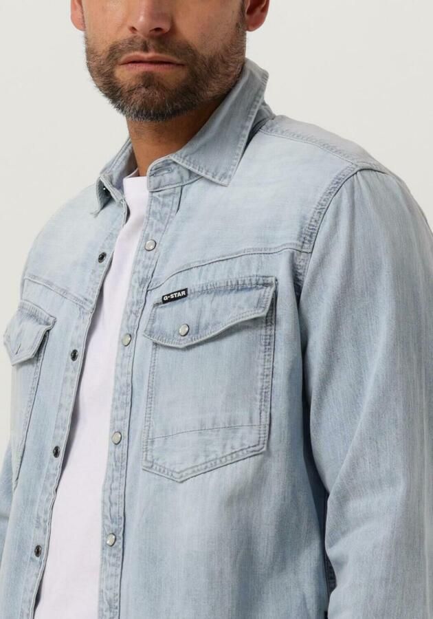 G-Star Raw Overhemd Lange Mouw D23616-D252 SLIM DENIM-G342 SUN FADED BLUE MIST