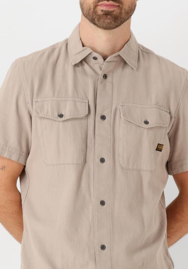 G-STAR RAW Heren Overhemden Marine Slim Shirt S\s Taupe - Foto 3