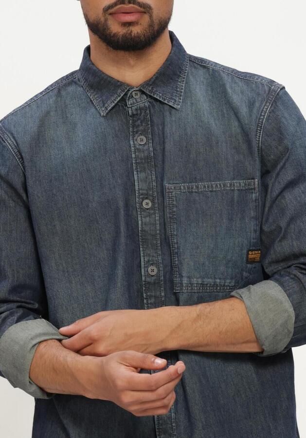 G-STAR RAW Heren Overhemden Regular 1-pkt Shirt L\s Blauw - Foto 4
