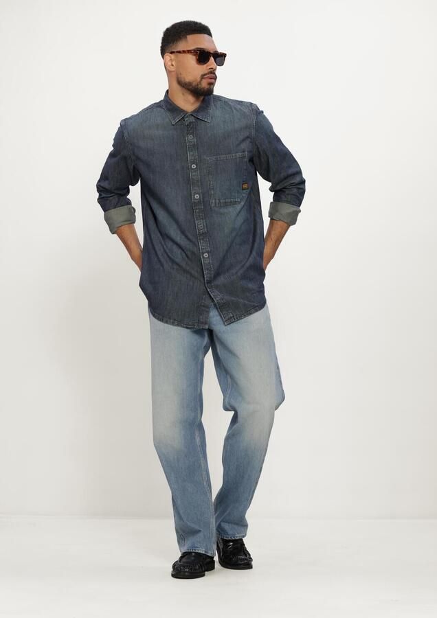 G-STAR RAW Heren Overhemden Regular 1-pkt Shirt L\s Blauw - Foto 2