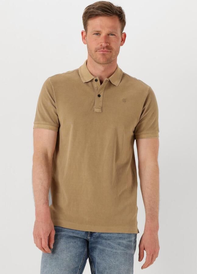 G-STAR RAW Heren Polo's & T-shirts Dunda Overdyed Slim Polo S\s Beige - Foto 4