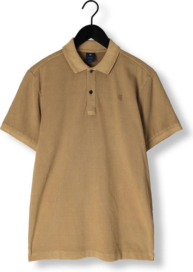 G-STAR RAW Heren Polo's & T-shirts Dunda Overdyed Slim Polo S\s Beige
