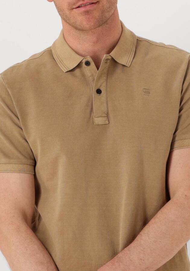 G-STAR RAW Heren Polo's & T-shirts Dunda Overdyed Slim Polo S\s Beige - Foto 3