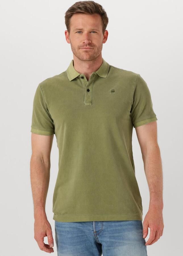 G-STAR RAW Heren Polo's & T-shirts Dunda Overdyed Slim Polo S\s Groen - Foto 4