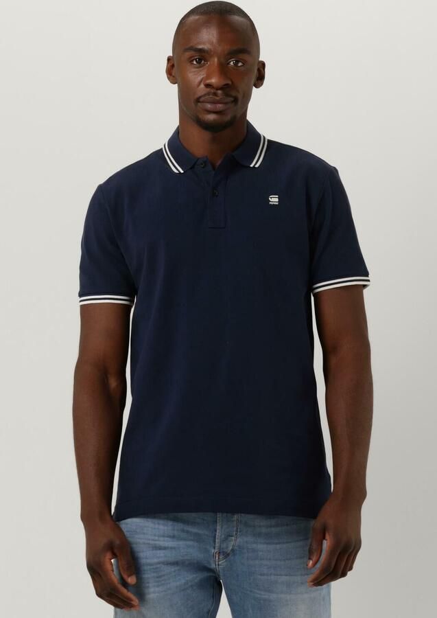 G-Star G Star RAW slim fit polo met biologisch katoen sartho blue milk - Foto 4