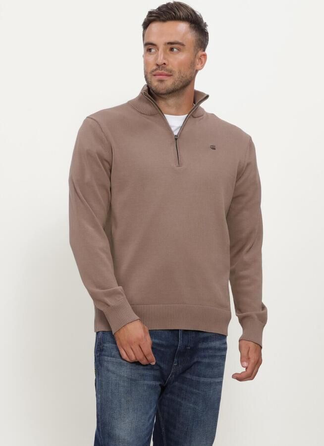 G-STAR RAW Heren Truien & Vesten Core Refined Half Zip Knit Camel