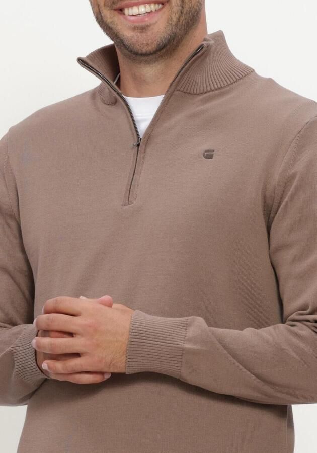 G-STAR RAW Heren Truien & Vesten Core Refined Half Zip Knit Camel - Foto 3