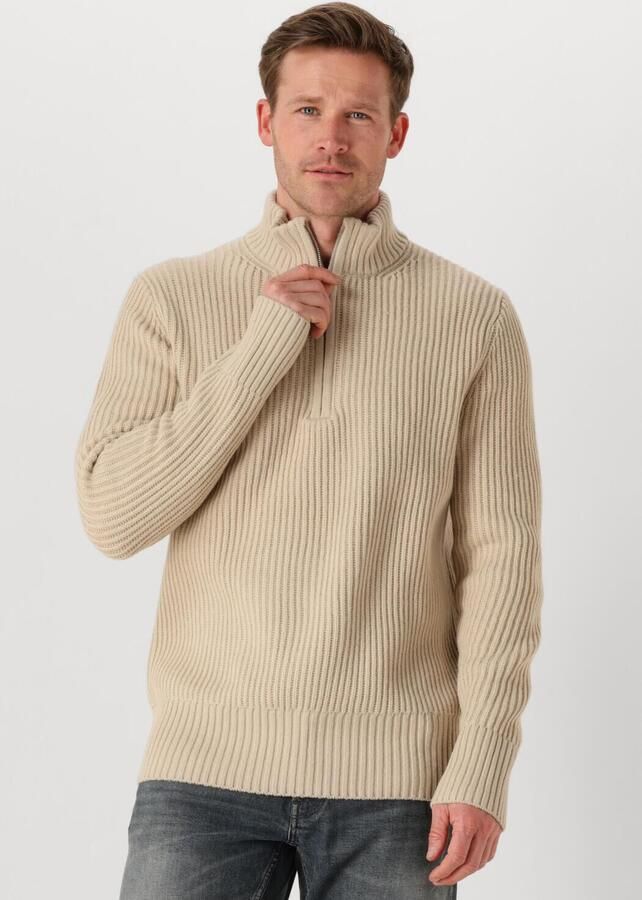 G-Star Raw Gebreide pullover van lanawolmix met opstaande kraag en ritssluiting