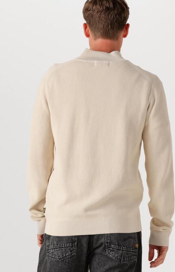 G-STAR RAW Heren Truien & Vesten Structure Half Zip Knit Ecru - Foto 2