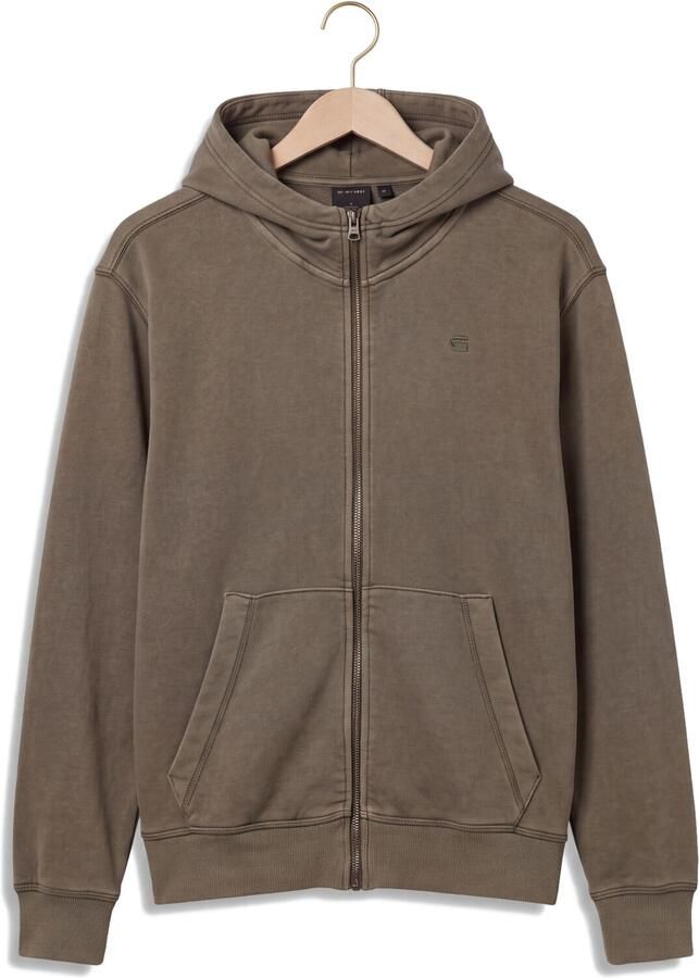 G-STAR RAW Heren Truien & Vesten Unit Washed Full Zip Hdd Sw L\s Taupe - Foto 2