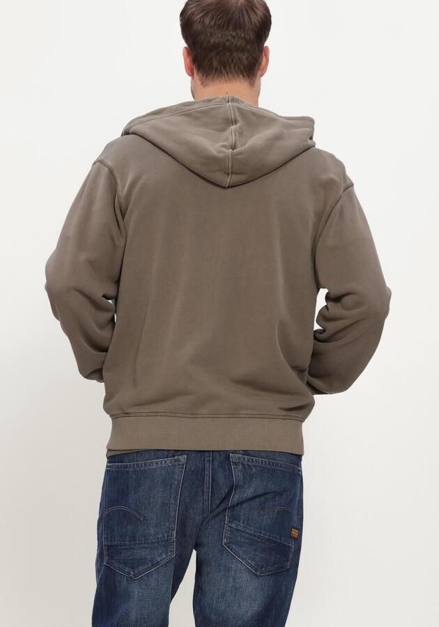 G-STAR RAW Heren Truien & Vesten Unit Washed Full Zip Hdd Sw L\s Taupe - Foto 3