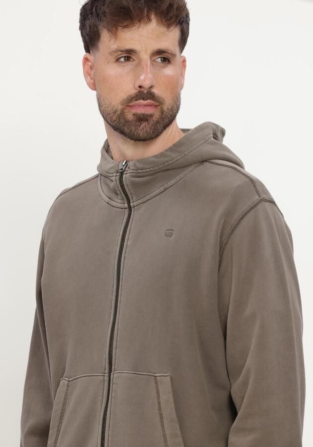 G-STAR RAW Heren Truien & Vesten Unit Washed Full Zip Hdd Sw L\s Taupe - Foto 4
