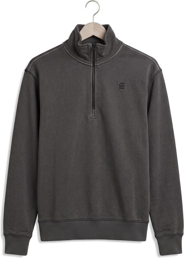G-STAR RAW Heren Truien & Vesten Unit Washed Half Zip Sw L\s Donkergrijs - Foto 2