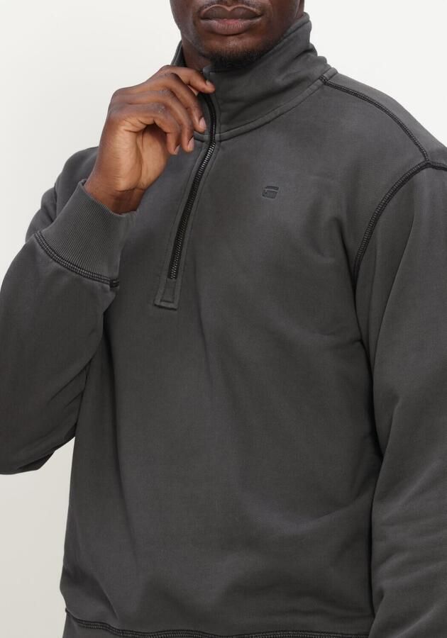 G-STAR RAW Heren Truien & Vesten Unit Washed Half Zip Sw L\s Donkergrijs - Foto 3