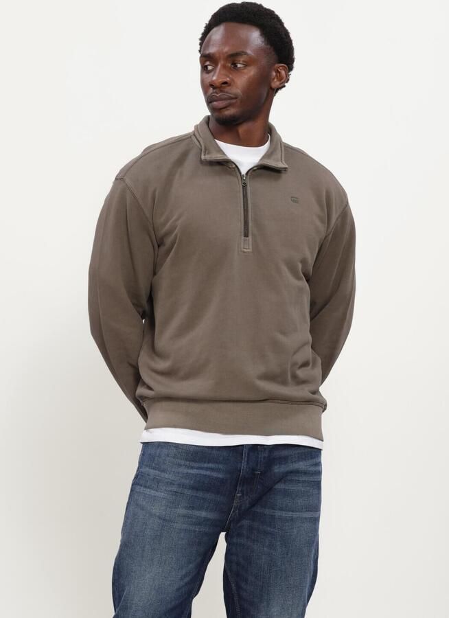 G-STAR RAW Heren Truien & Vesten Unit Washed Half Zip Sw L\s Taupe