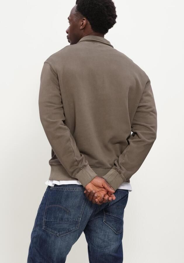 G-STAR RAW Heren Truien & Vesten Unit Washed Half Zip Sw L\s Taupe - Foto 3