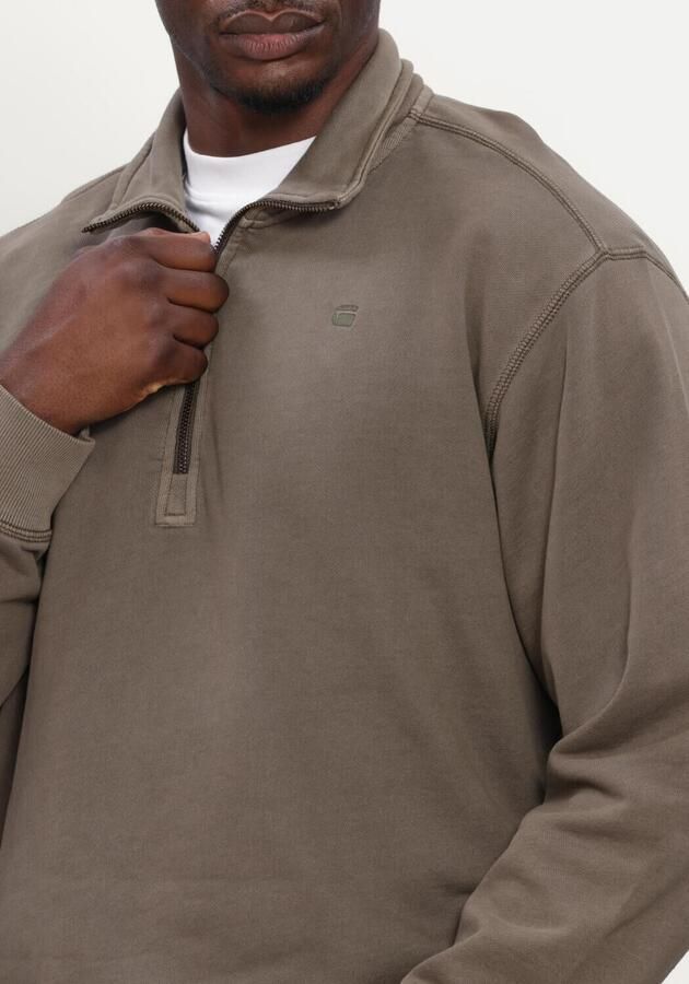 G-STAR RAW Heren Truien & Vesten Unit Washed Half Zip Sw L\s Taupe - Foto 4