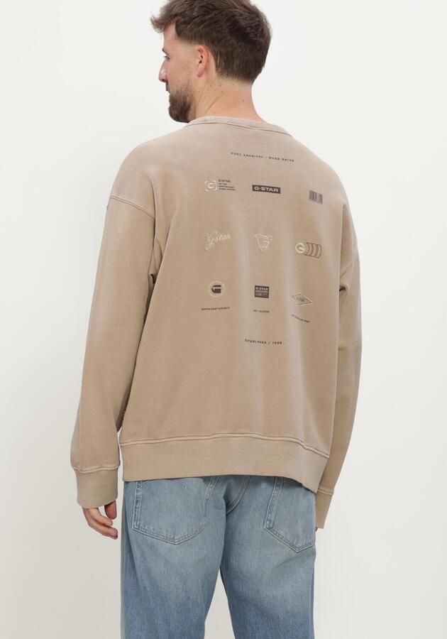 G-STAR RAW Heren Truien & Vesten Washed Multi Gr Relaxed R Sw Beige - Foto 2