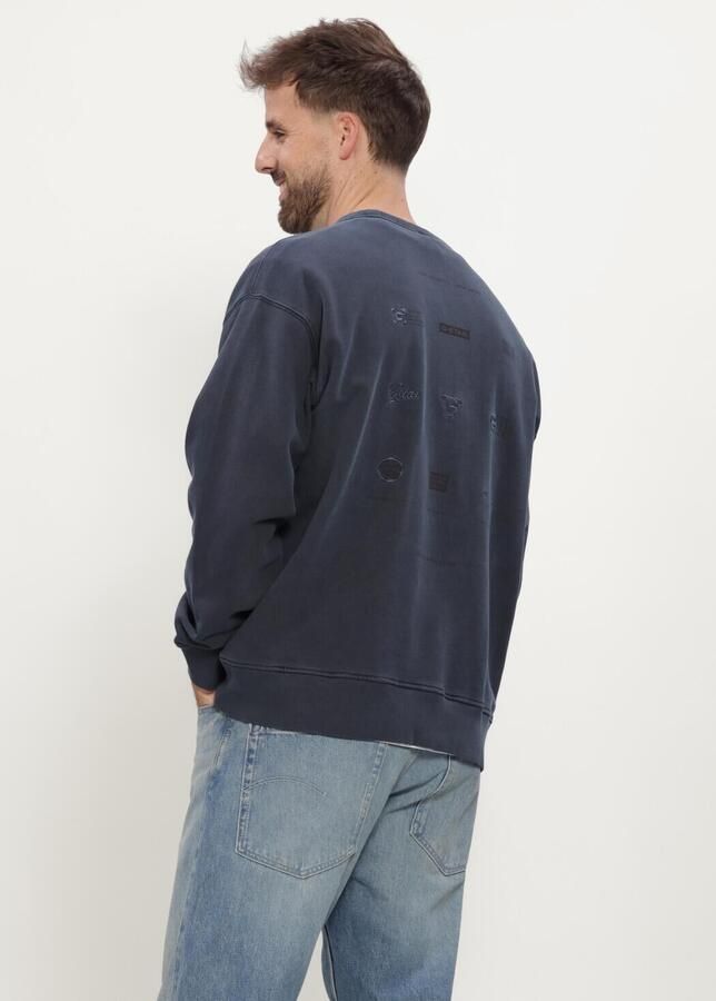 G-STAR RAW Heren Truien & Vesten Washed Multi Gr Relaxed R Sw Donkerblauw