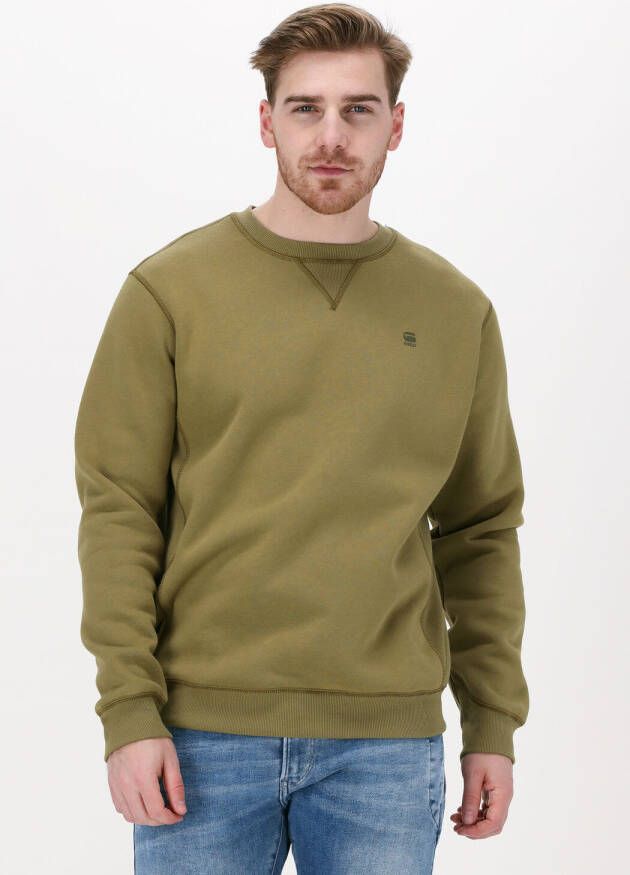 G-Star RAW sweater Premium core met biologisch katoen fresh army green