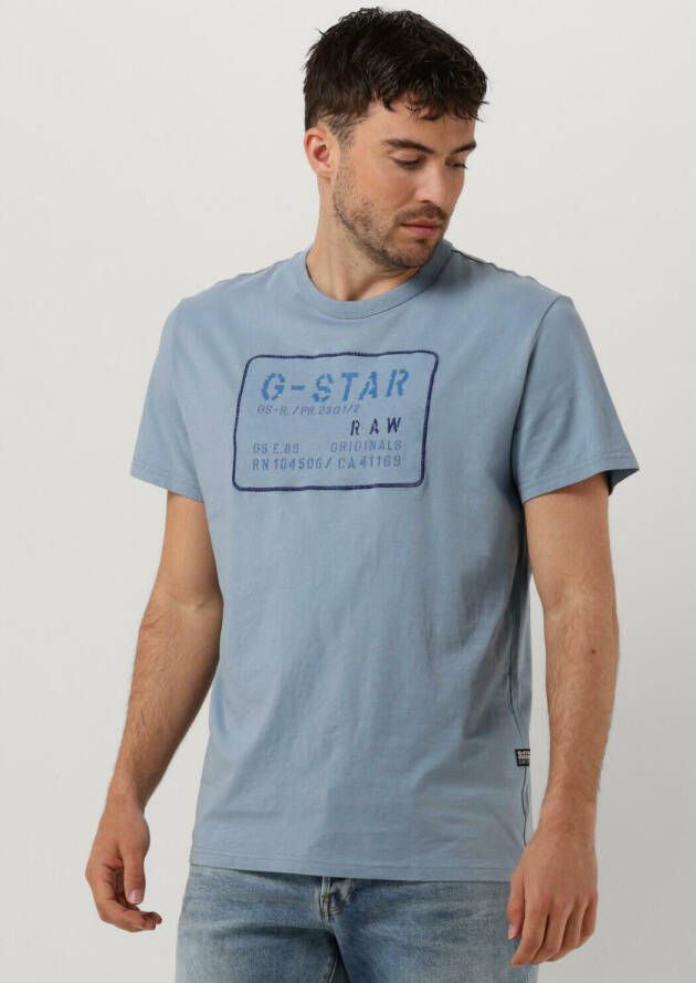 G-Star Heren Polo & T-shirt Applique Multi Technique Blue Heren