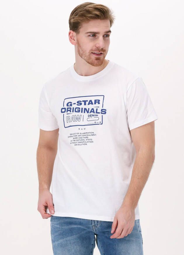 G-Star Raw Witte T-shirt Originals Logo R T