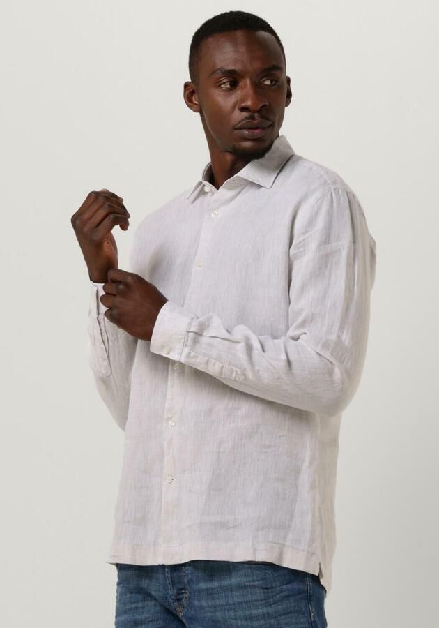 GENTI Heren Overhemden Linnen S7054-1120 Bruin - Foto 4